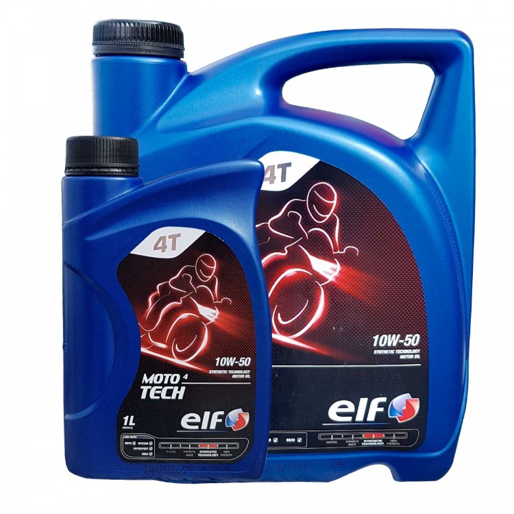 Моторное масло синтетическое ELF Moto 4 Tech 10W-50, 4л